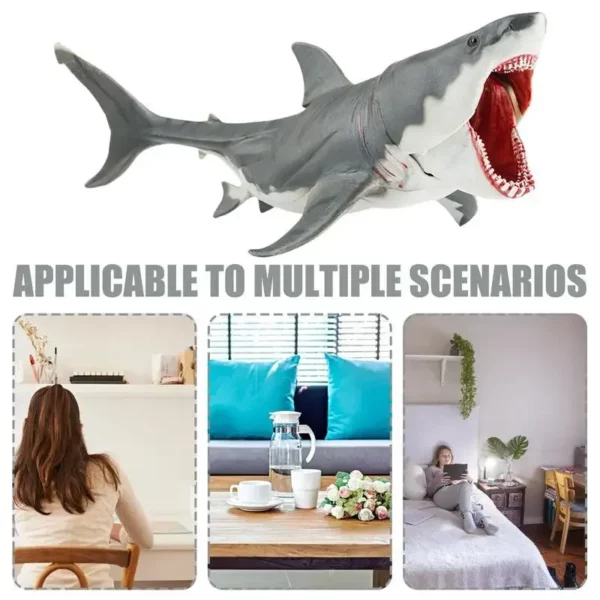 สมจริงของเล่นฉลามตุ๊กตา Movable ปากสัตว์ทะเล Creative Action Figures ตกแต่งโต๊ะสําหรับเด็กผู้ใหญ่ - Image 5